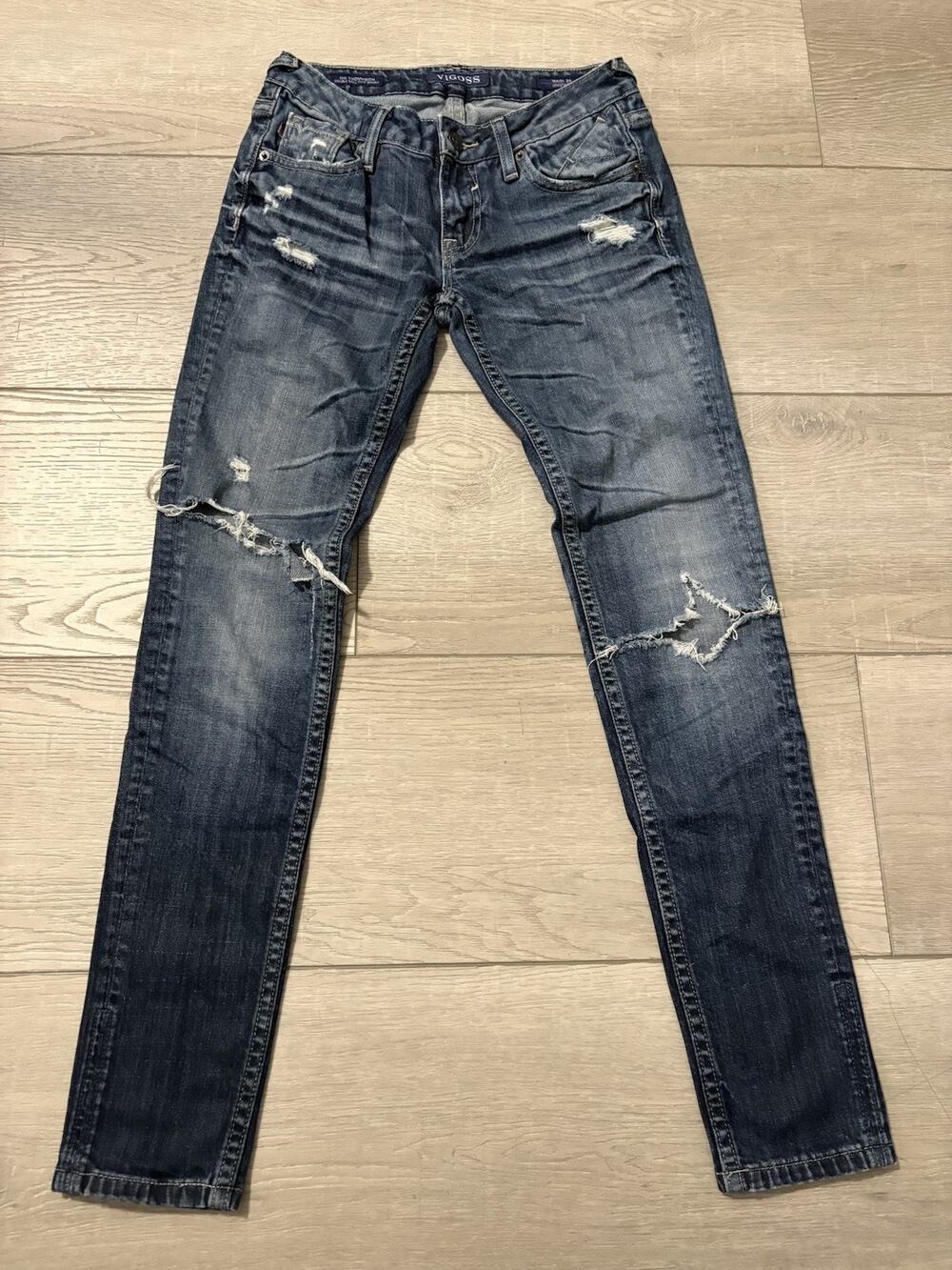 Vigoss The Thompson Double Roll Cuff Skinny Jeans, W24 L27